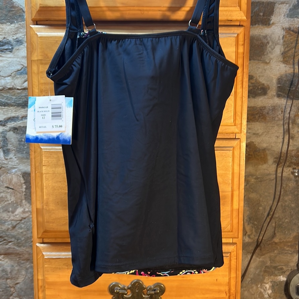 New American Beach Black Multi Design Short Set Swim Suit - Picture 4 of 4